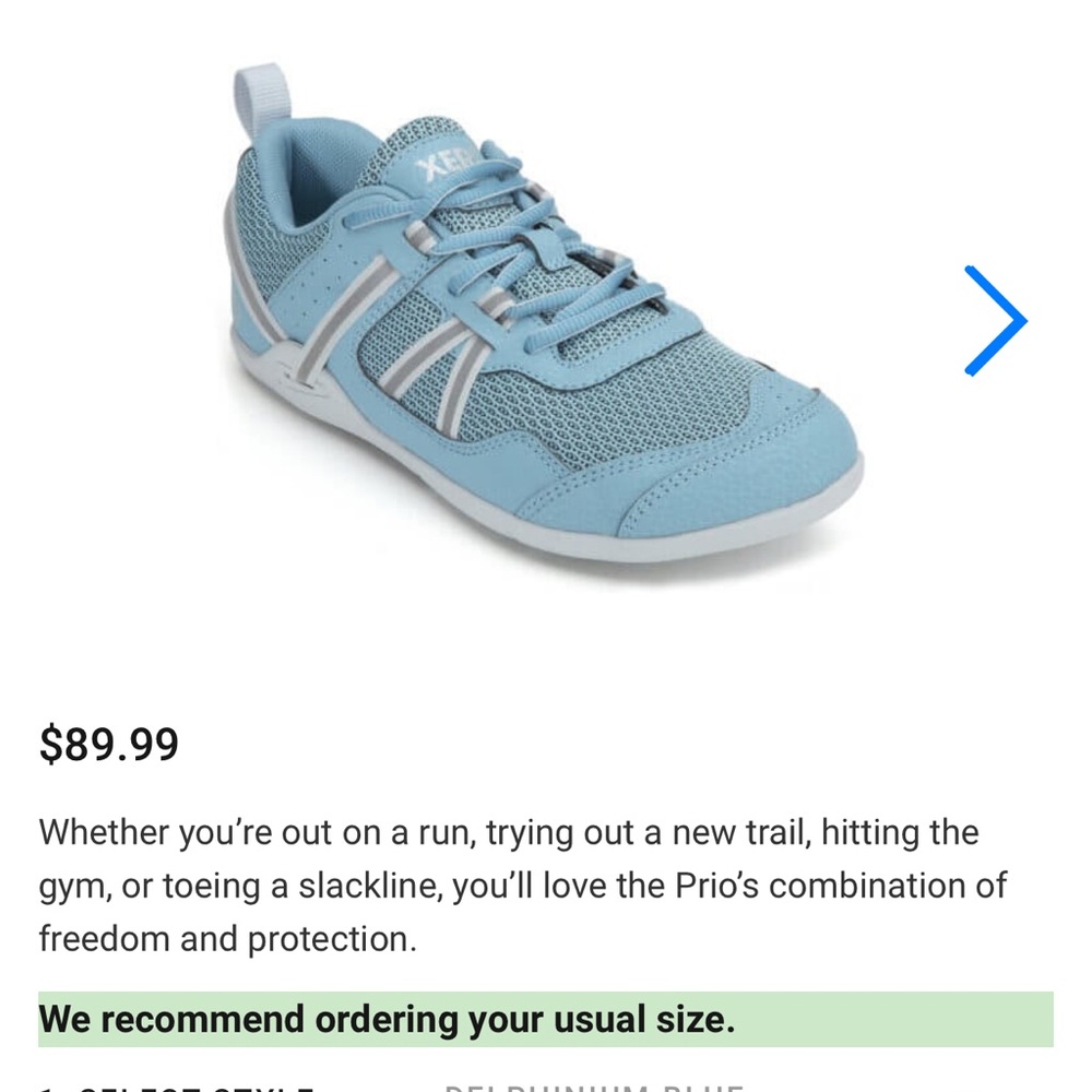 Xero Prio Delphonium Blue shoes in VGUC Minimalist Barefoot Sneakers